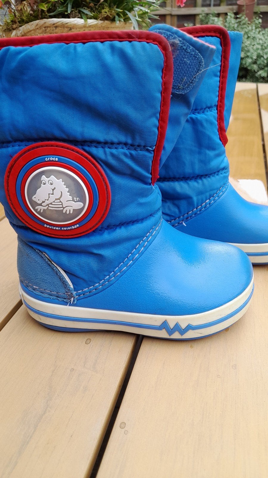 Crocs Light laarzen maat C8 (24-25) met lichtjes, Ophalen of Verzenden, Gebruikt, Crocs, Jongen of Meisje