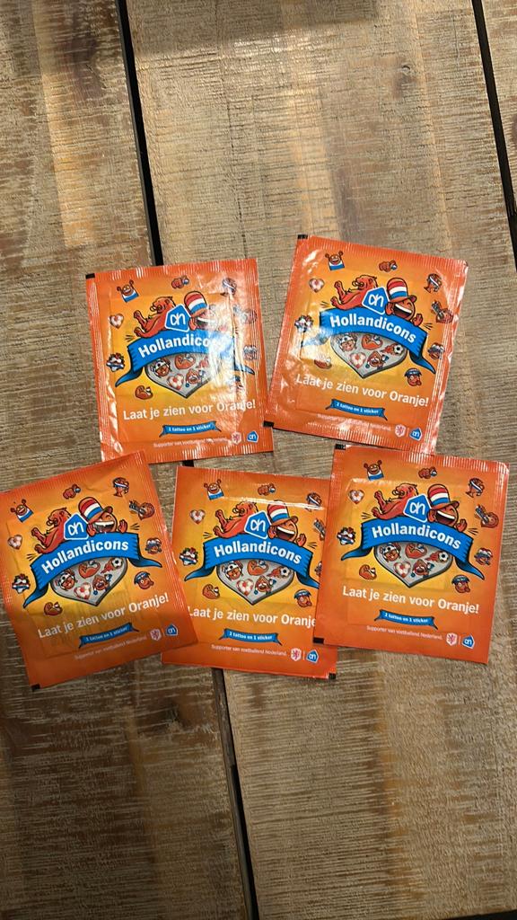 Te koop; oranje tattoo en stickers, Verzamelen, Supermarktacties, Albert Heijn, Ophalen of Verzenden