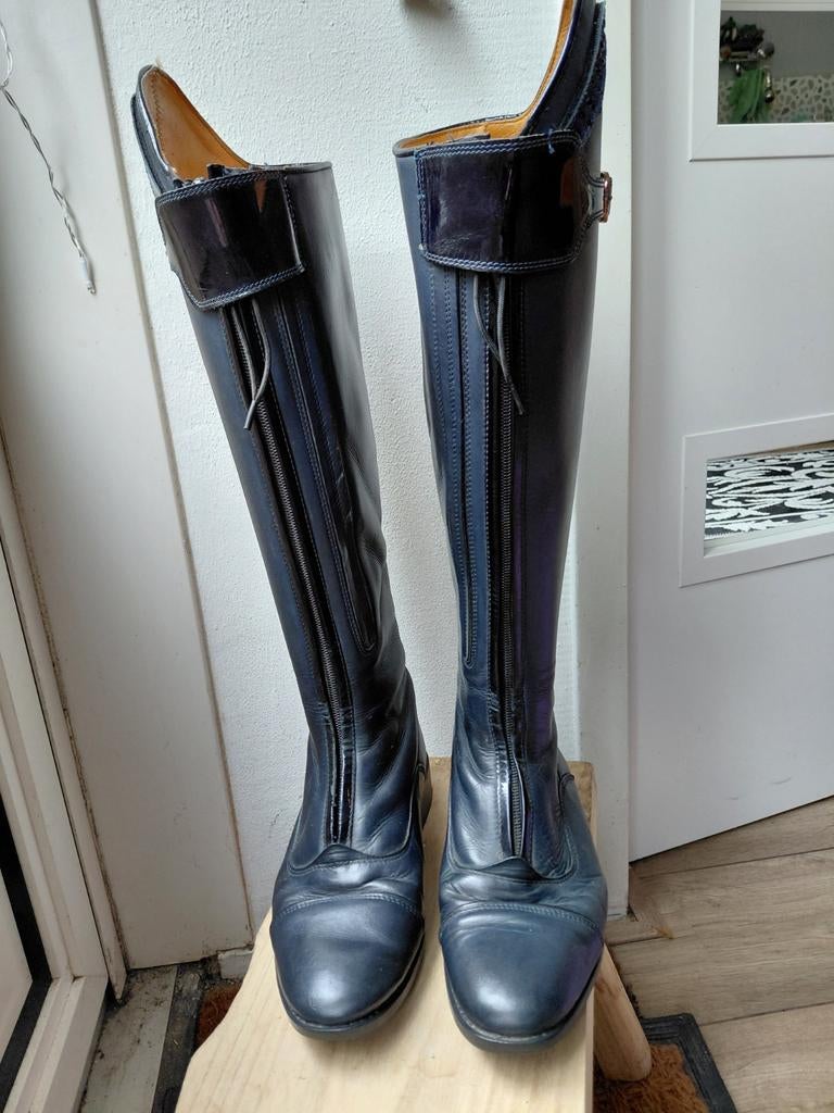 Donkerblauwe rijlaarzen HKM Trinity. Maat 37,., Dieren en Toebehoren, Paardrijkleding, Ophalen, Gebruikt, Dressuur, Dames