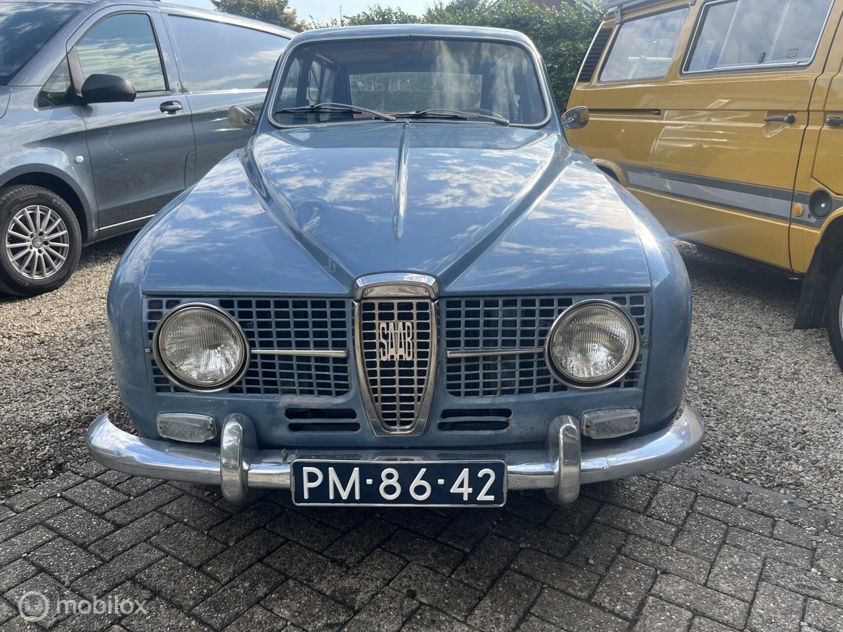 Saab 95 v4, Auto's, Oldtimers, Overige carrosserieën, Blauw, 11 km/l, Bedrijf