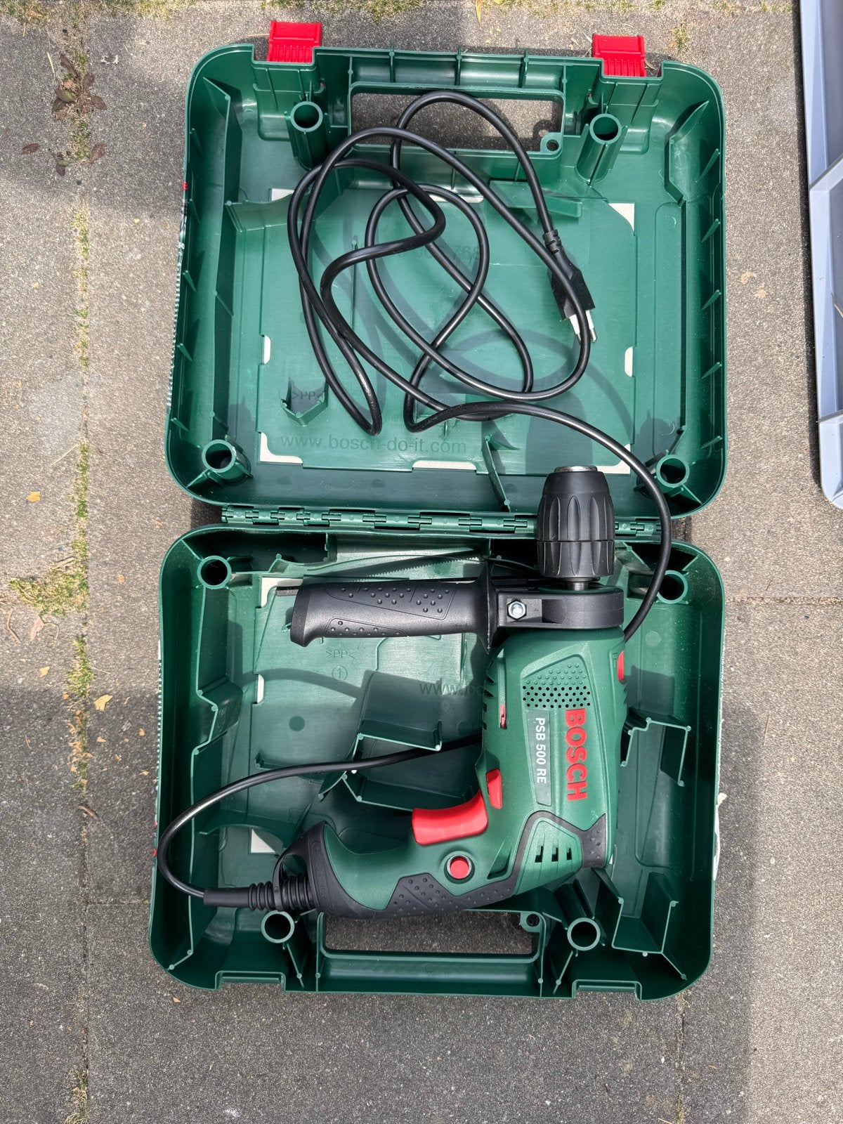 Bosch PSB 500 RE Klopboormachine met koffer, Zo goed als nieuw, Klopboormechanisme, 400 tot 600 watt, Ophalen