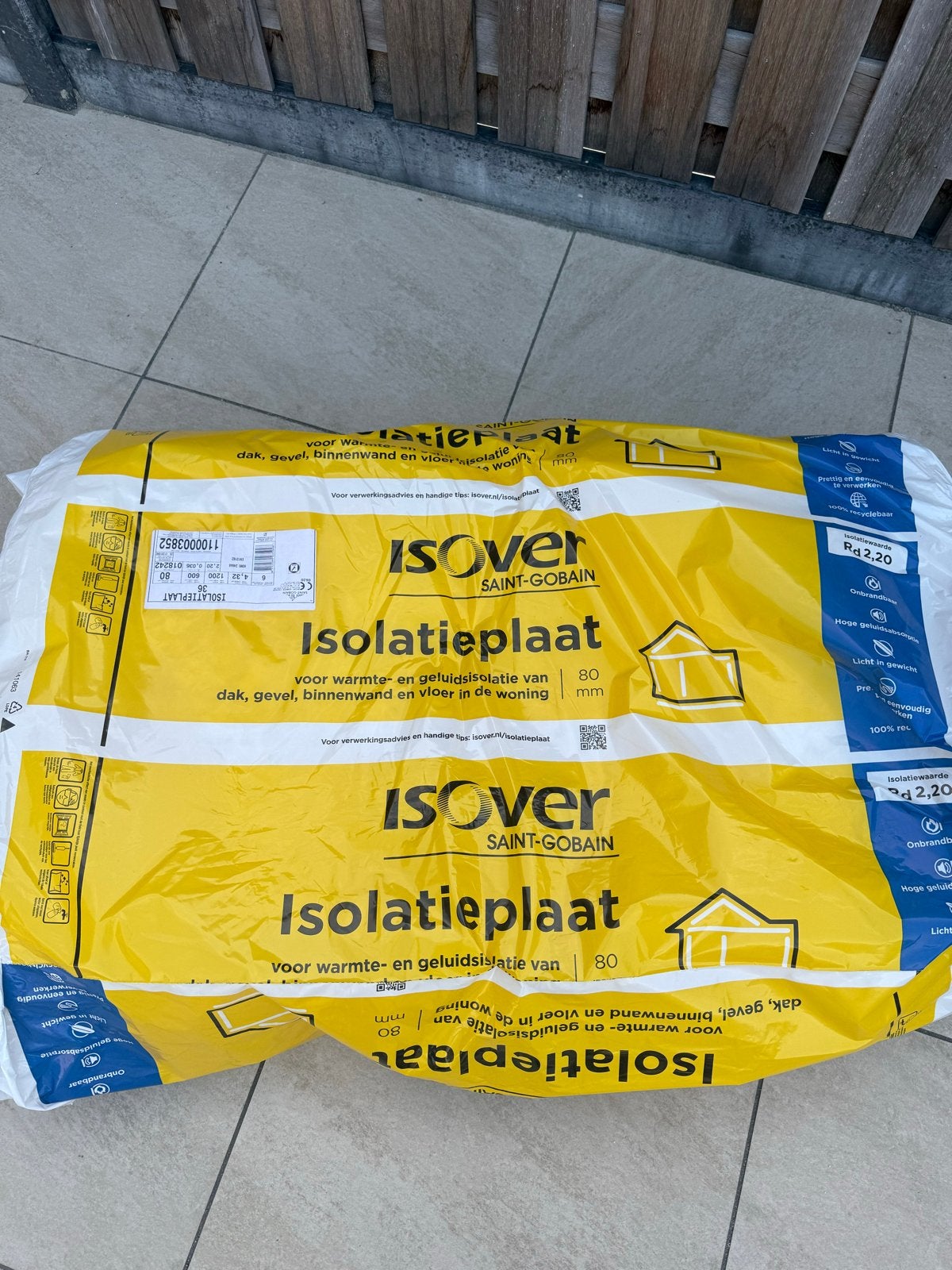 Isover Isolatieplaat 80mm - Warmte- en Geluidsisolatie, Ophalen, Nieuw, Minder dan 5 m², Vloerisolatie