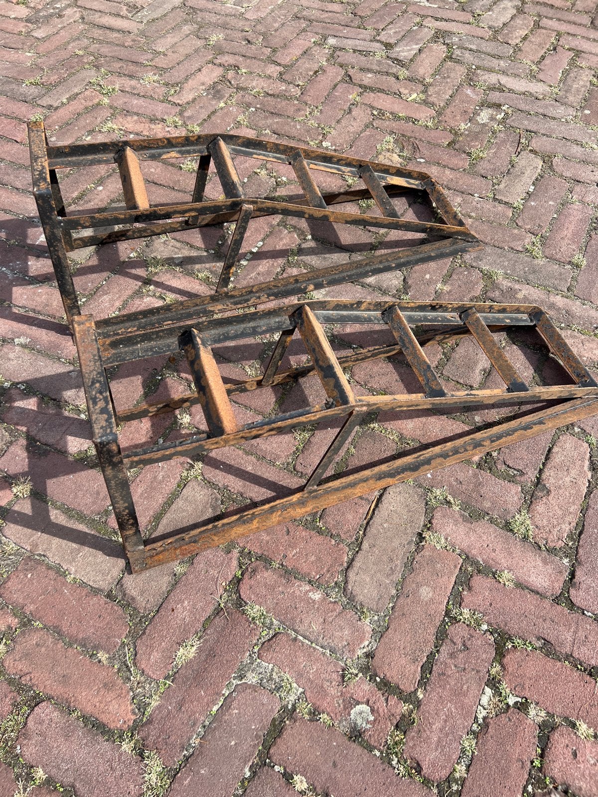 Set van 2 robuuste stalen oprijbokken, Ophalen of Verzenden, Gebruikt