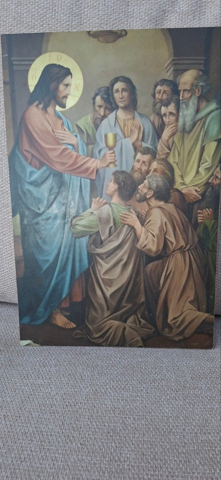 Vintage religieuze afbeelding: Jezus en zijn discipelen, Ophalen of Verzenden
