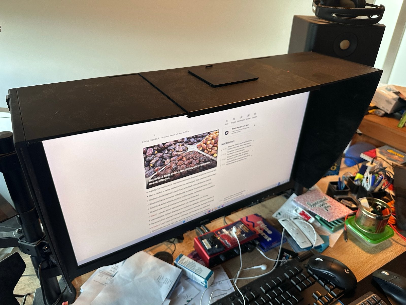 BenQ SW2700PT 27 Fotobeeldscherm met Shading Hood, Ophalen, Gebruikt, IPS, In hoogte verstelbaar