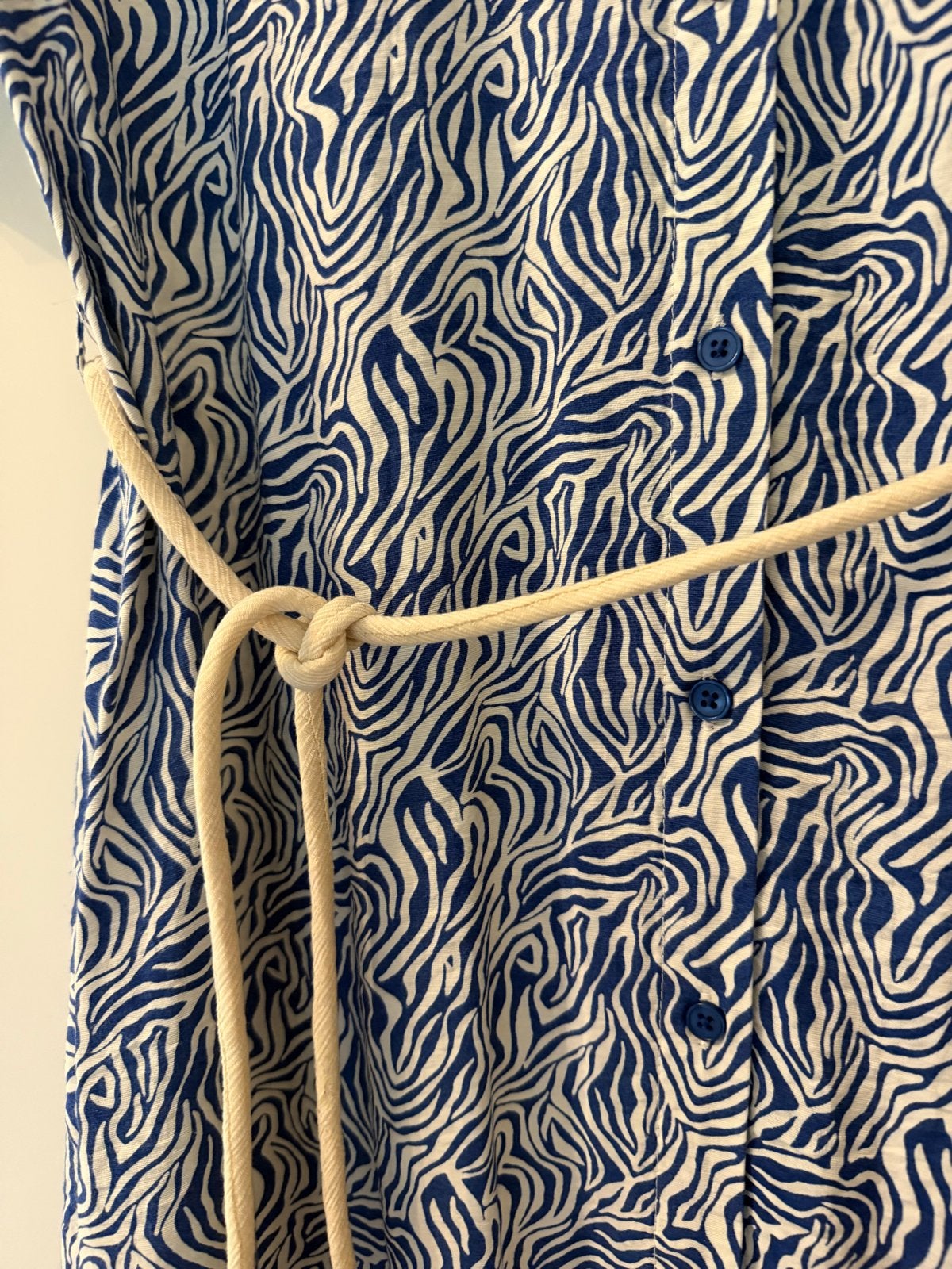 MSCH Copenhagen lange blouse jurk wit/blauw, maat XS, Wit, Ophalen of Verzenden, Zo goed als nieuw, Maat 34 (XS) of kleiner