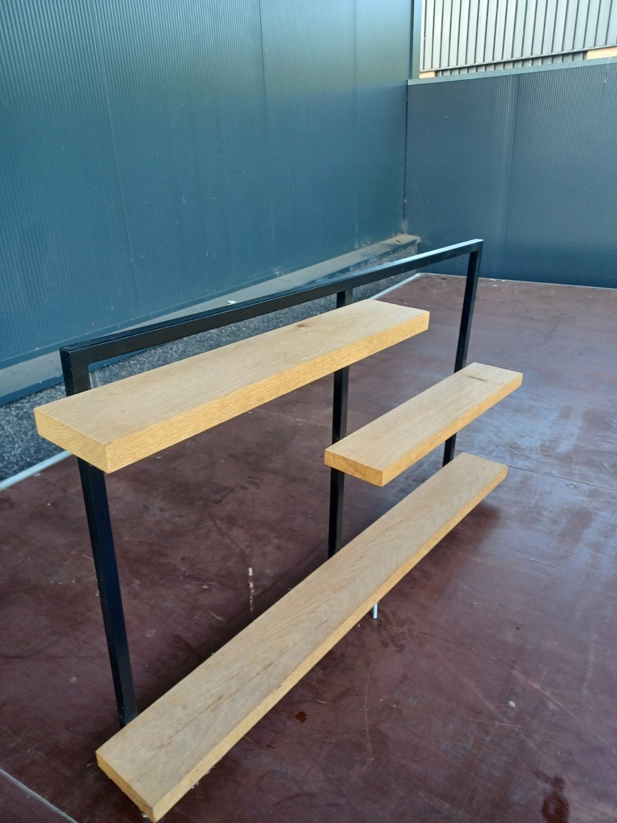 Eiken wandrek 1100x620mm met zwart gepoedercoat staal, Ophalen of Verzenden, Nieuw
