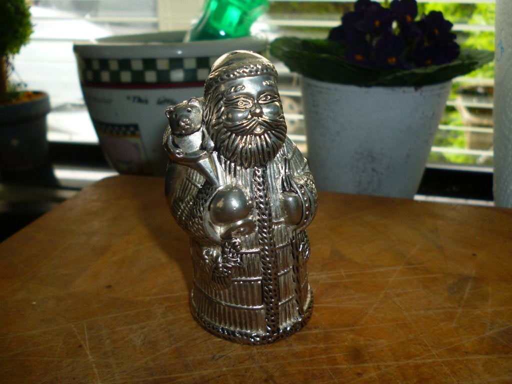 oud antiek verzilverd?zoutvaatje als kerstman, Ophalen of Verzenden, Gebruikt