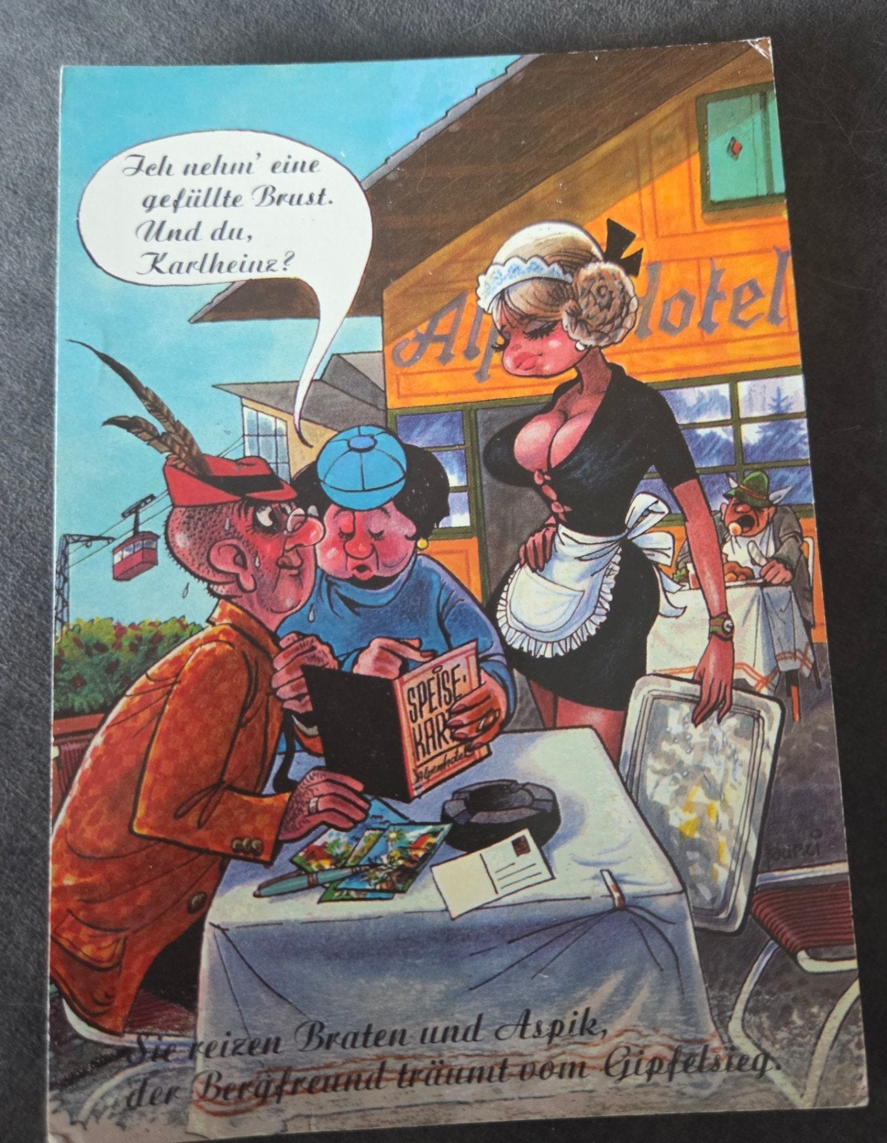 Ondeugense Oostenrijkse Ansichtkaart - Alp Hotel, Verzenden, 1960 tot 1980, Gelopen, Overige thema's