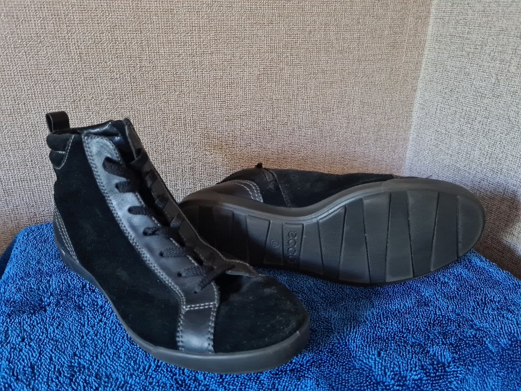 Zwarte hoge sneakers van ECCO maat 41-zgan., Ecco, Zwart, Ophalen of Verzenden, Sneakers of Gympen