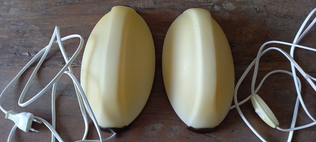 2 Art Deco look glazen muurlampen, Ophalen of Verzenden, Zo goed als nieuw, Glas, Wandlamp