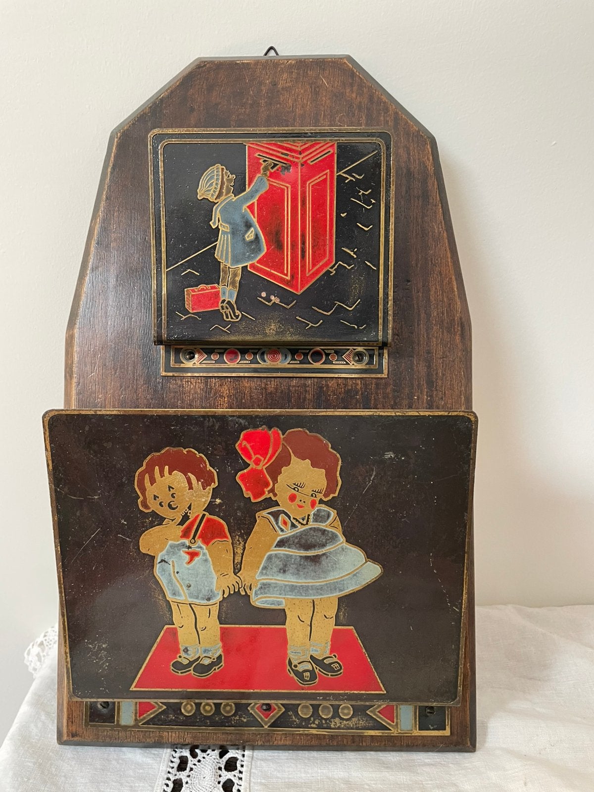 Vintage brieven tijdschriften wandhanger, Ophalen of Verzenden