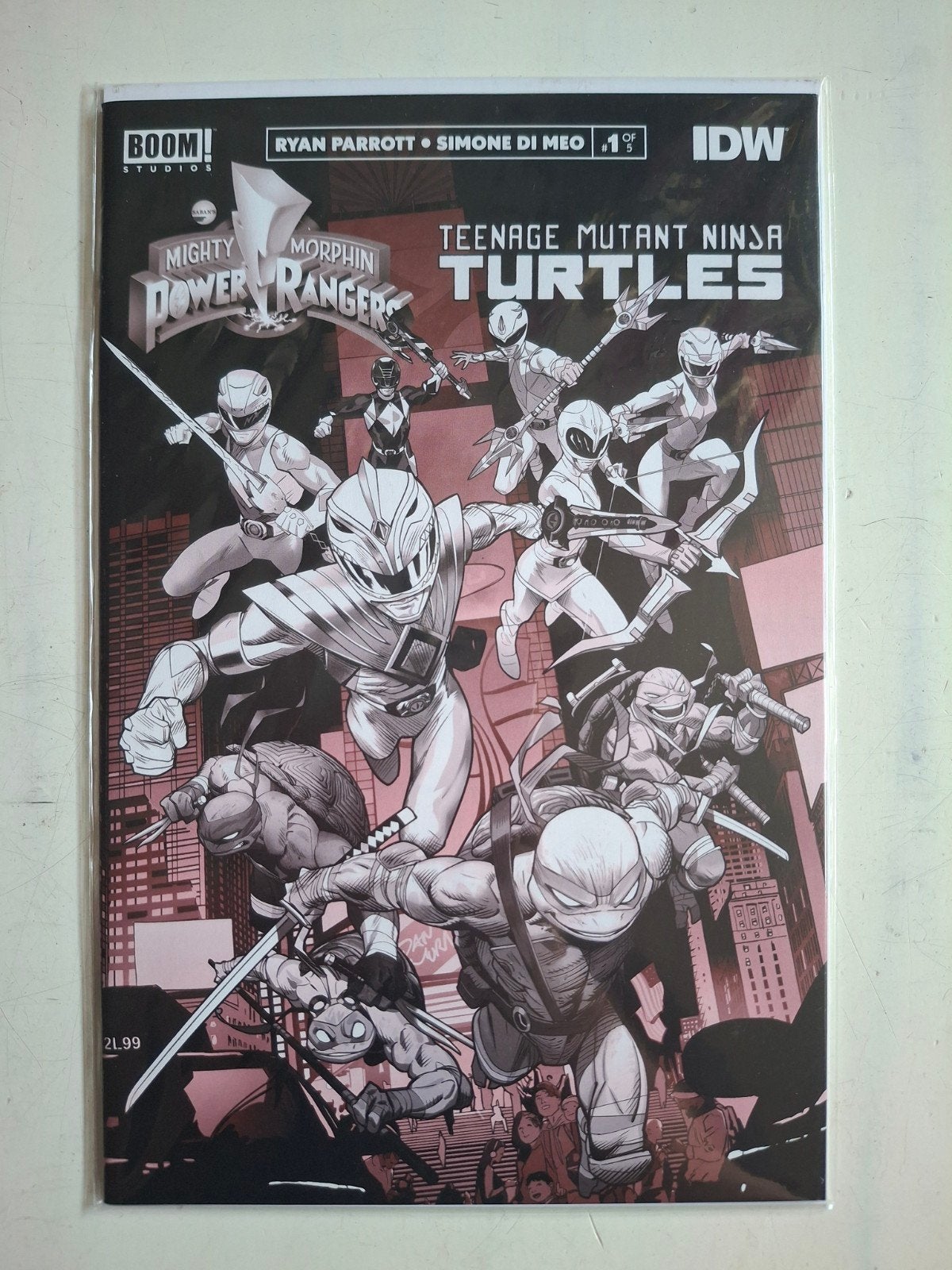 Power Rangers / Turtles zwart/wit uitgave - TMNT MMPR, Eén comic, Ophalen of Verzenden, Gelezen, Amerika