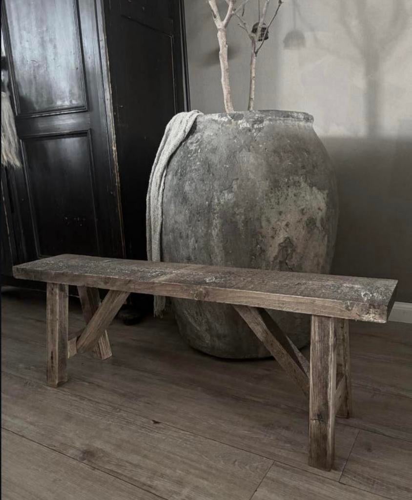 ~Stoer Sober Landelijk Houten Bankje~, Ophalen of Verzenden, Zo goed als nieuw