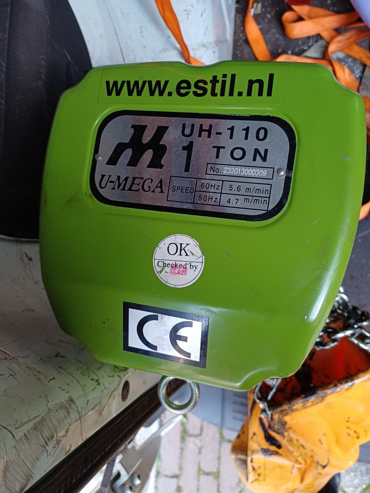 takel 1 ton, Ophalen