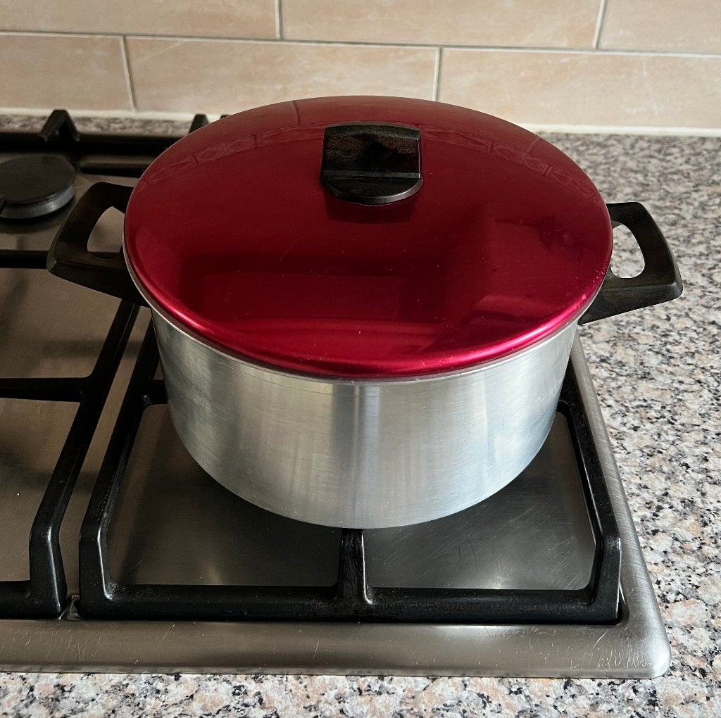 Aluminium pot, pan, ketel met deksel inhoud 3,8 liter, Gebruikt, Aluminium, Ophalen of Verzenden, Kookpan
