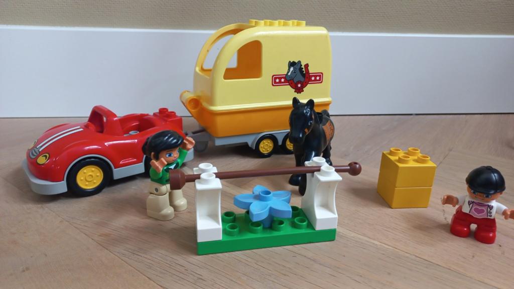 Lego Duplo paardentrailer set 10807, Ophalen of Verzenden, Zo goed als nieuw, Duplo