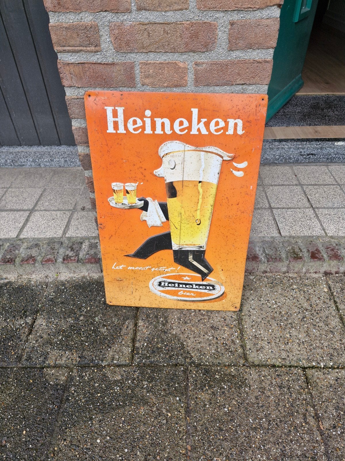 Vintage Heineken Reclamebord - 'Het moet gezegd', Ophalen of Verzenden