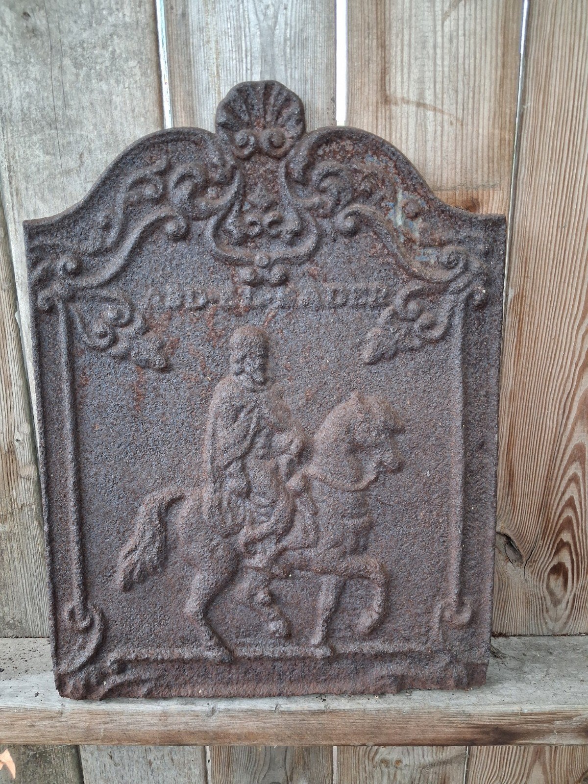 Zware antieke gietijzeren haardplaat., Antiek en Kunst, Ophalen of Verzenden