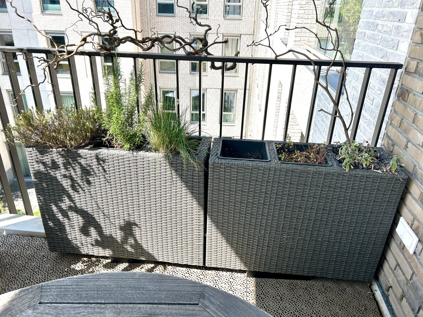 Wicker plantenbakken voor buiten, Ophalen, Kunststof, Gebruikt, Balkon