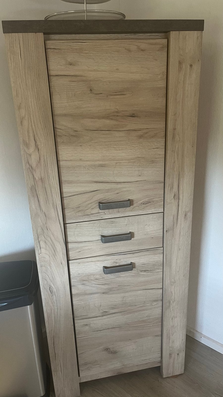 Hoge kast met lades - Licht houtkleur, Minder dan 50 cm, Gebruikt, Ophalen of Verzenden, 3 of 4 laden