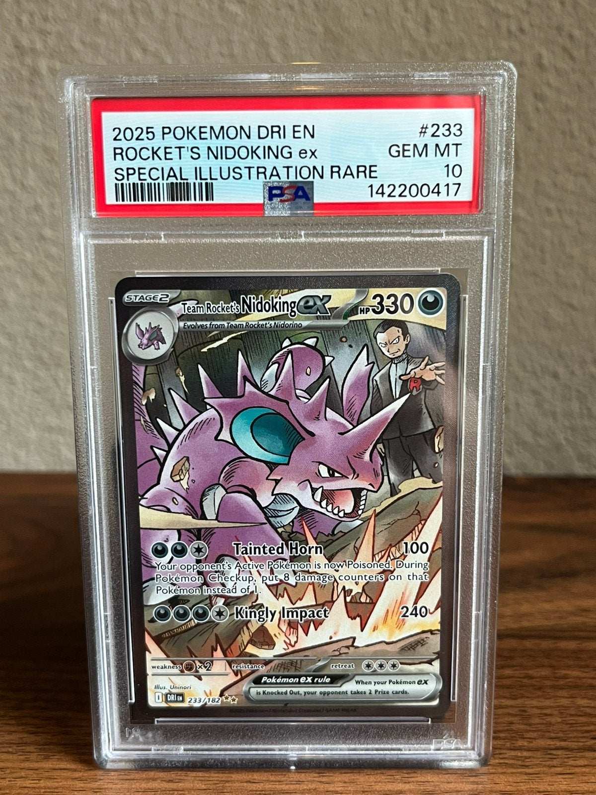 Team Rocket's Nidoking Ex 233 Pokemon Destined Rivals psa 10, Ophalen, Zo goed als nieuw
