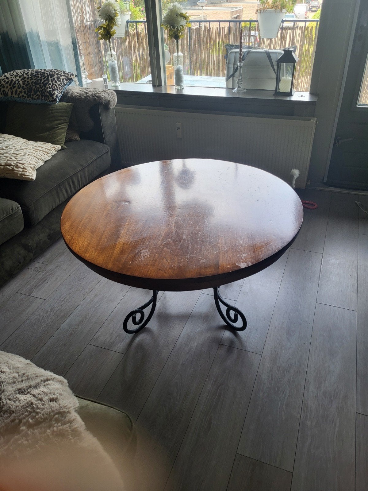 ronde salon tafel 106 cm, Ophalen, 50 – 75, Gebruikt, Rond