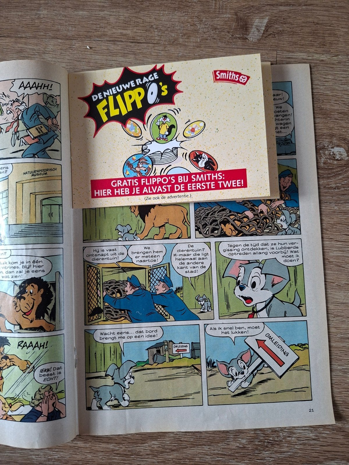 Donald Duck met orginele flippo en bijgevoegde reclame in bo, Ophalen of Verzenden, Losse flippo's