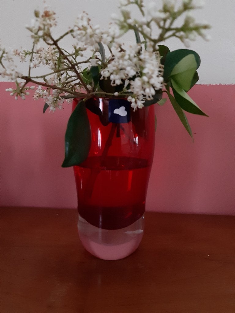 Robijnrode vaas, 14 cm, Ophalen of Verzenden, Rood, Glas