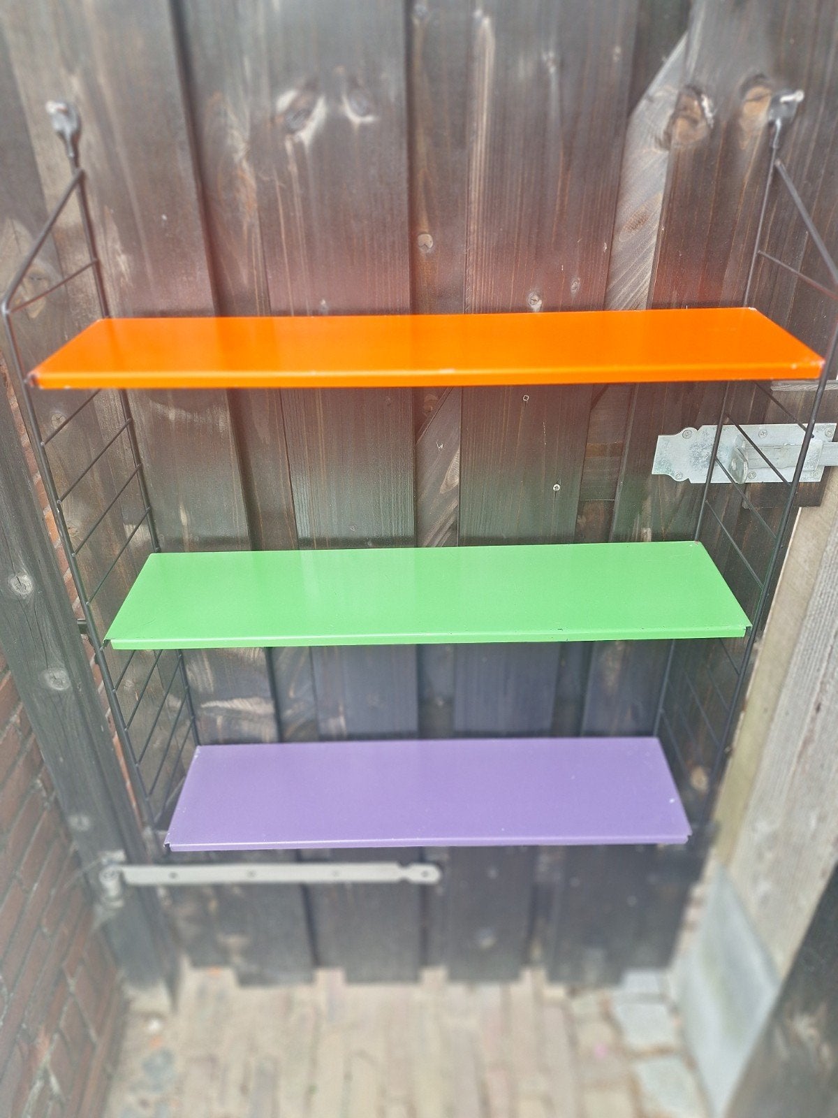 Vintage String wandrek met 3 gekleurde planken, Ophalen of Verzenden, Gebruikt