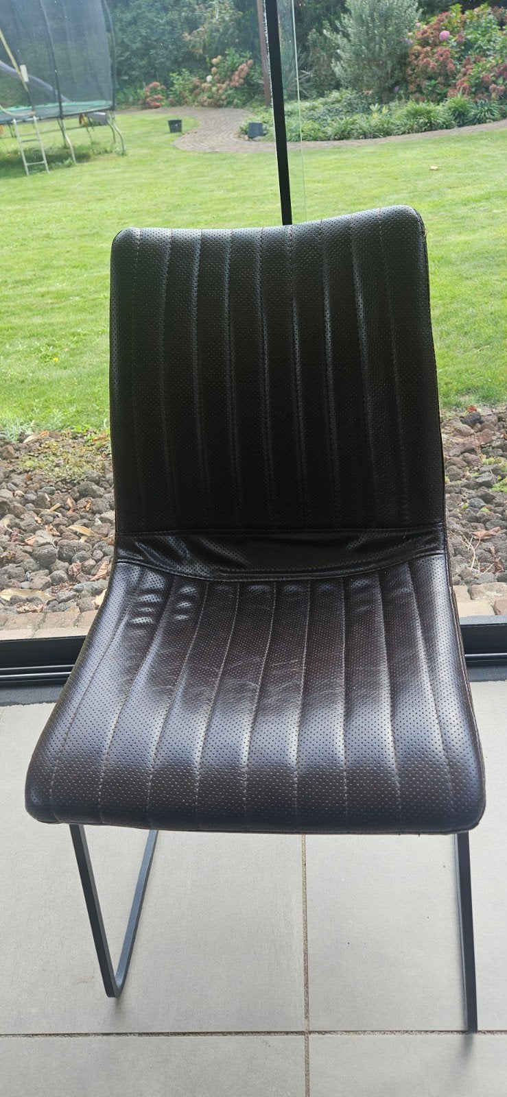 Moderne eetkamerstoelen set van 4 stoelen - Donker bruin, Huis en Inrichting, Ophalen, Zo goed als nieuw, Vier, Leer