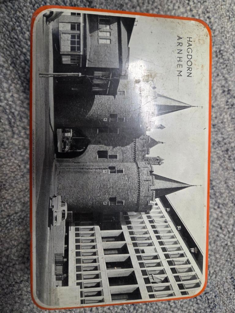 Vintage Arnhem zwolle blik kerk blikken, Verzamelen, Blikken, Ophalen of Verzenden