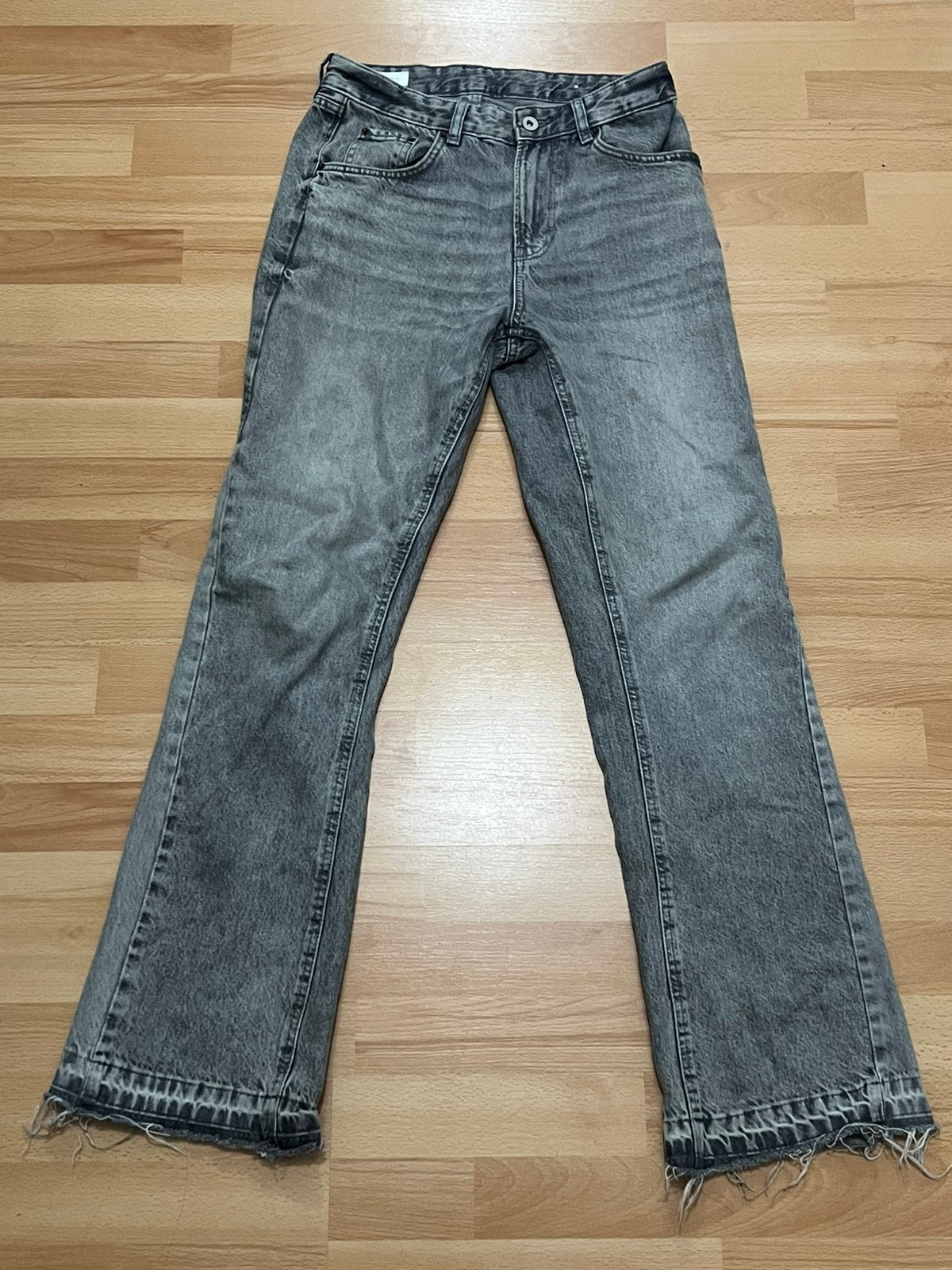 Zara flared jeans grijs (heren, Ophalen of Verzenden, Zo goed als nieuw, Grijs, W33 - W34 (confectie 48/50)
