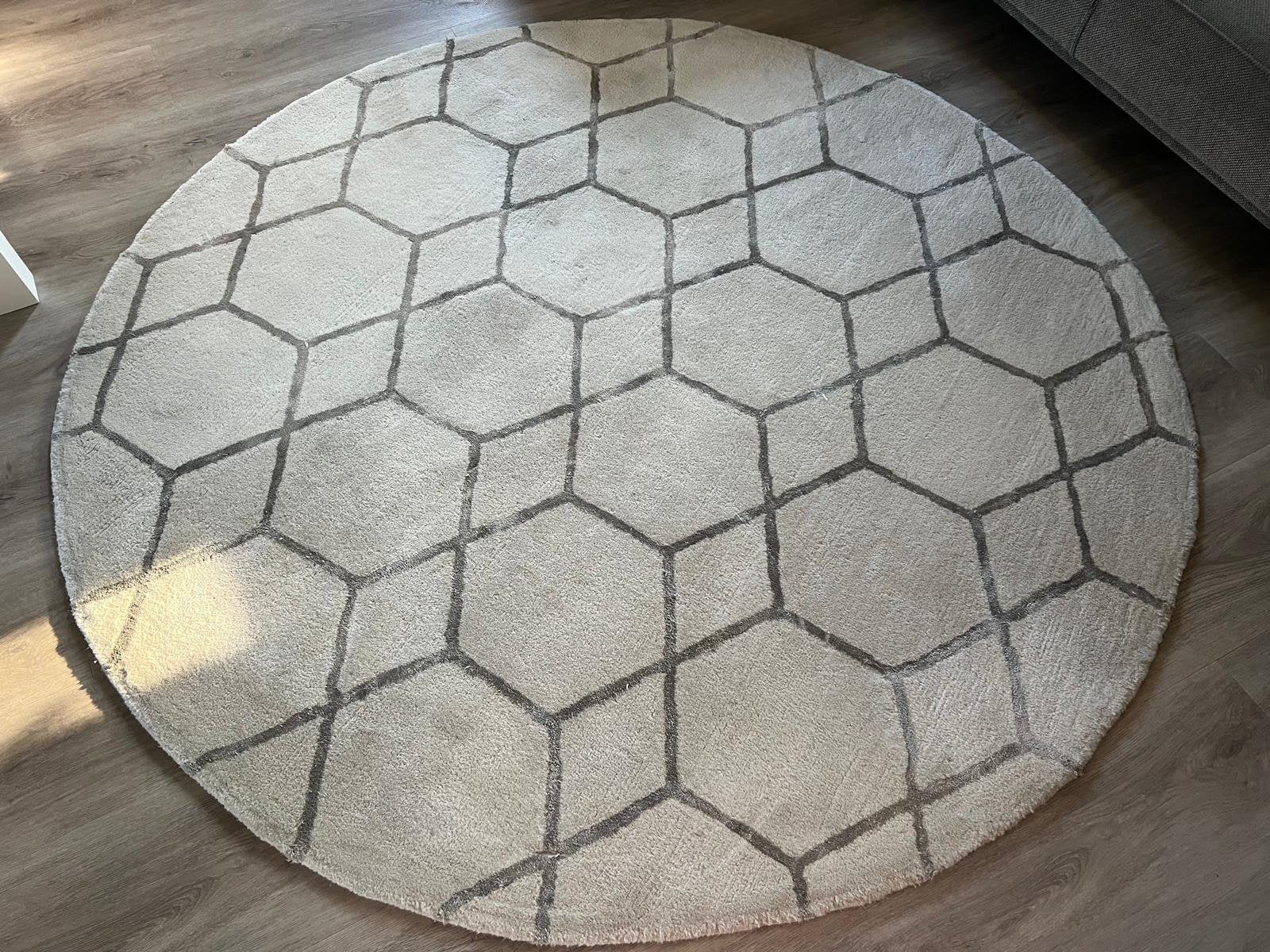 Prachtig wollen rond vloerkleed, Ophalen, Grafisch, Rond, 200 cm of meer