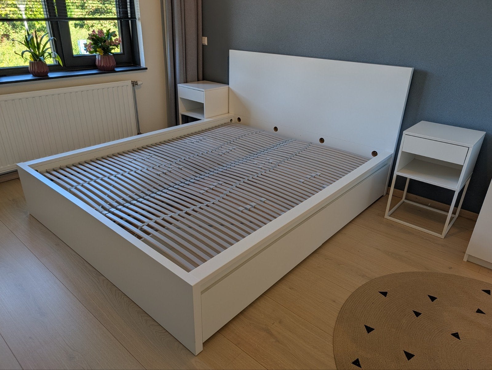Malm ikea tweepersoonsbed, Ophalen, Gebruikt, 180 cm of meer, 100 cm of meer