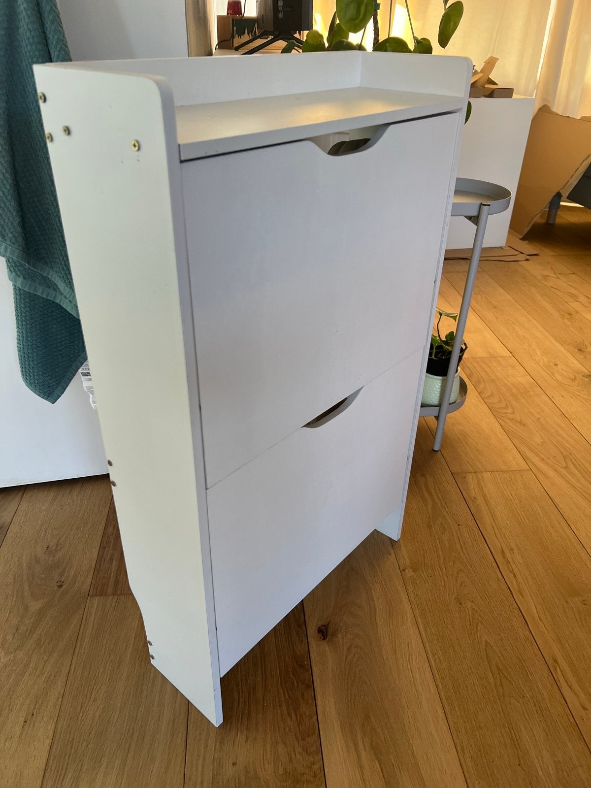 Witte schoenenkast met 2 lades - slim 17cm!, Huis en Inrichting, Kasten | Schoenenkasten, Ophalen of Verzenden, Gebruikt
