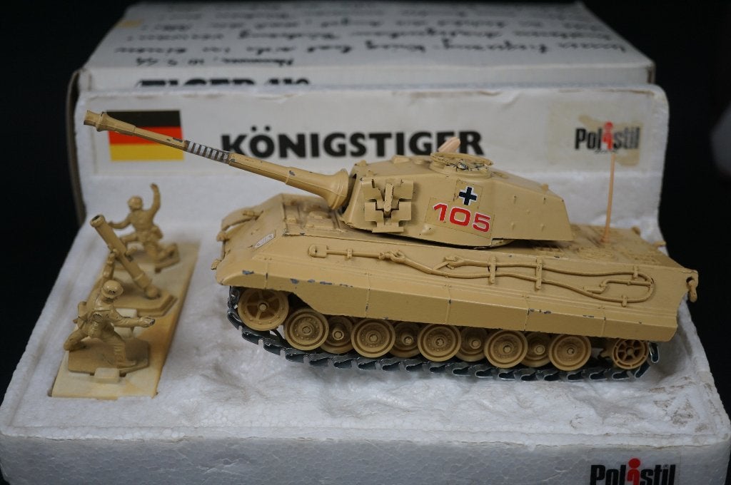 Polistil Duitse King Tiger tank - 1/50 - Vintage, Ophalen of Verzenden