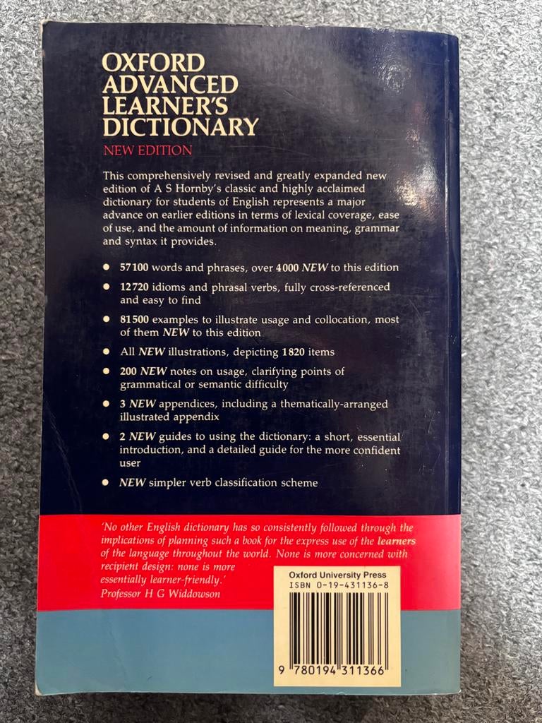 Oxford Advanced Learner's Dictionary, Boeken, Woordenboeken, Gelezen, Engels, Overige uitgevers, Ophalen of Verzenden