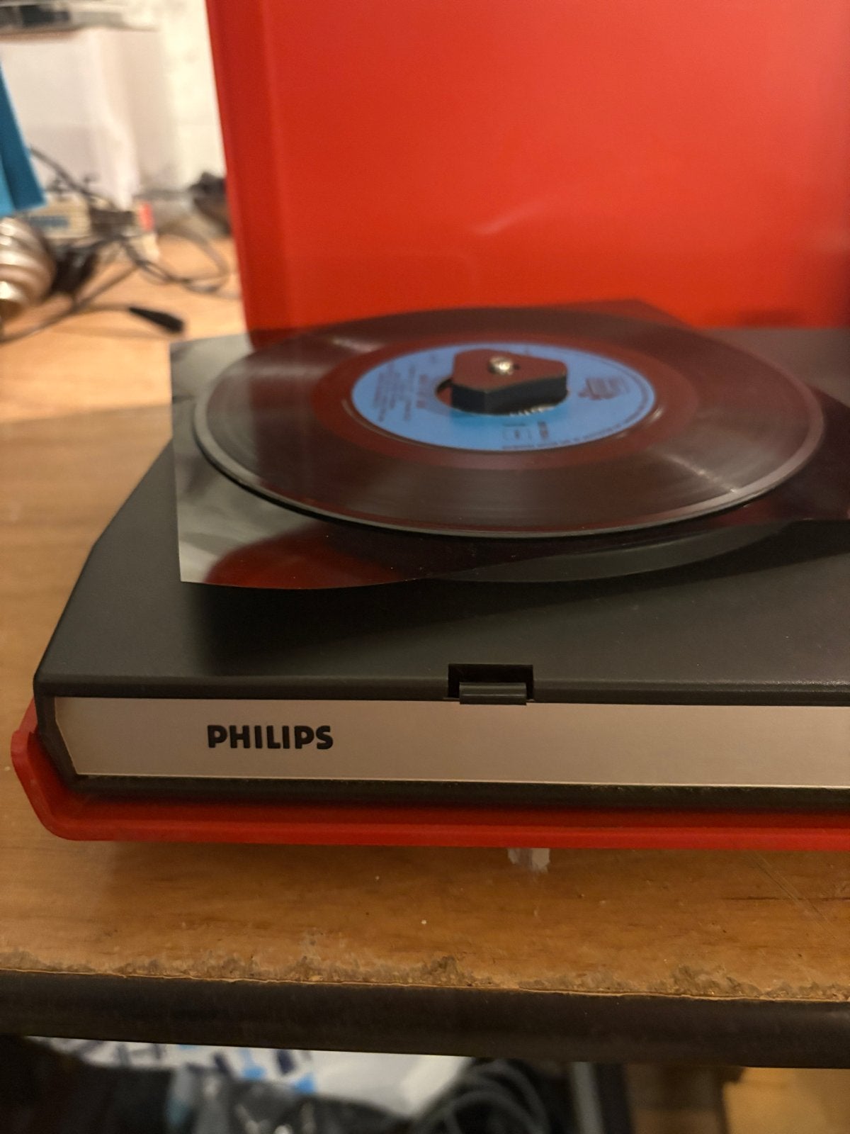 Philips Draagbare Platenspeler - Vintage Rood, Ophalen of Verzenden, Gebruikt, Platenspeler, Philips