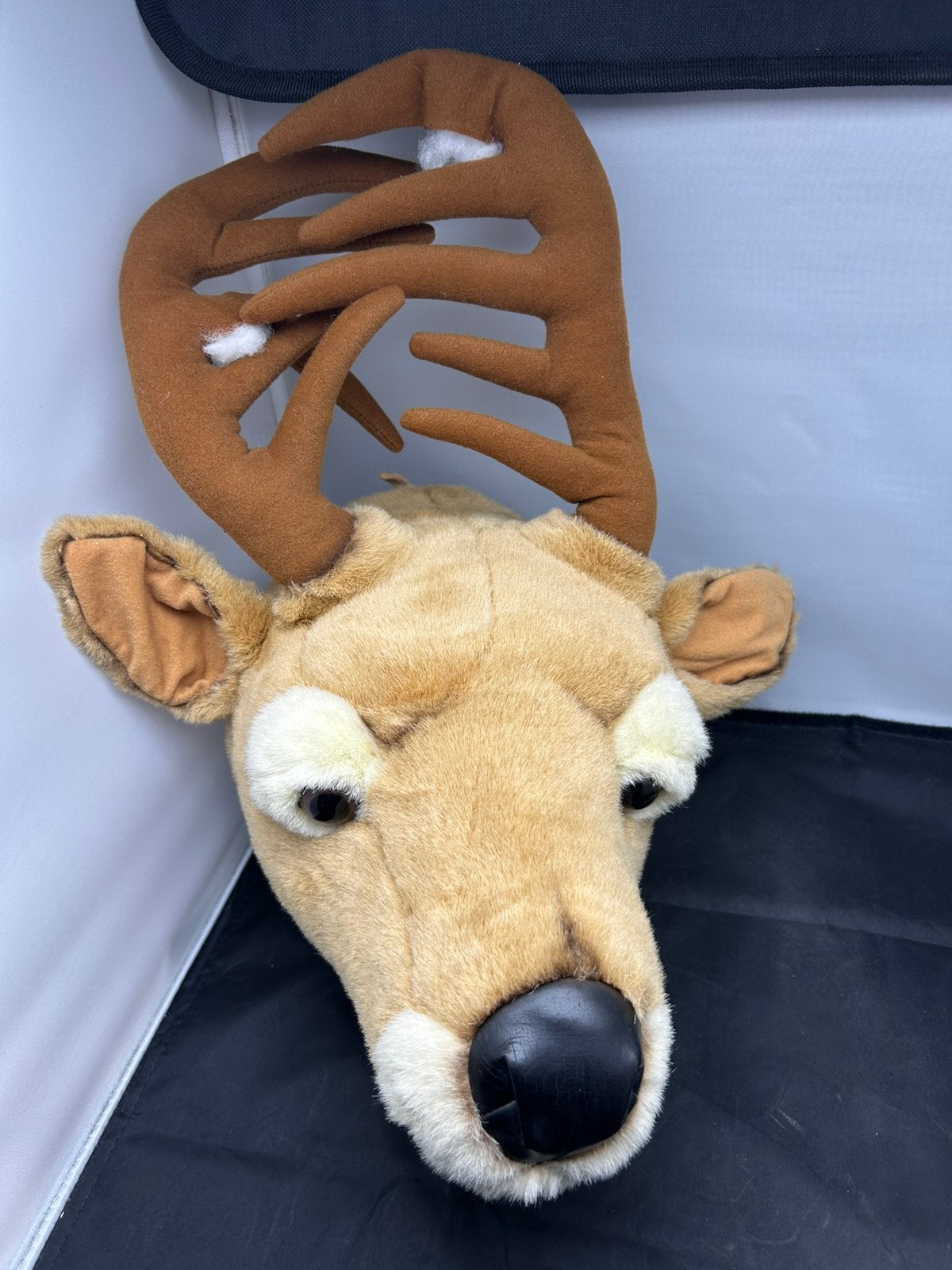 Vintage BIBIB Hertenkop Dierenkop Pluche (Wild & Soft), Ophalen, Zo goed als nieuw, Wanddecoratie
