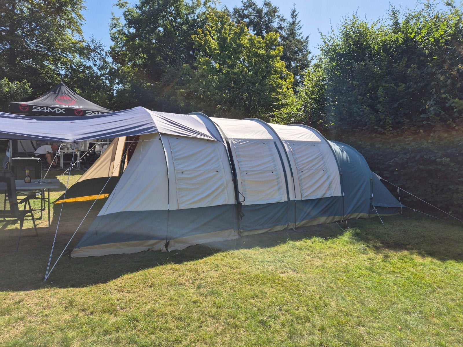 Obelink 6-persoons katoenen tunneltent met kampeeruitrusting, Caravans en Kamperen, Ophalen, Gebruikt, Tot en met 6