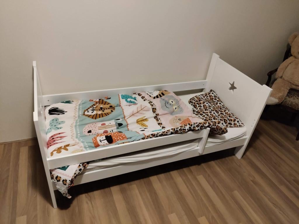 Juniorbed, Kinderen en Baby's, Kinderkamer | Bedden, Gebruikt, 70 tot 85 cm, 140 tot 160 cm, Ophalen