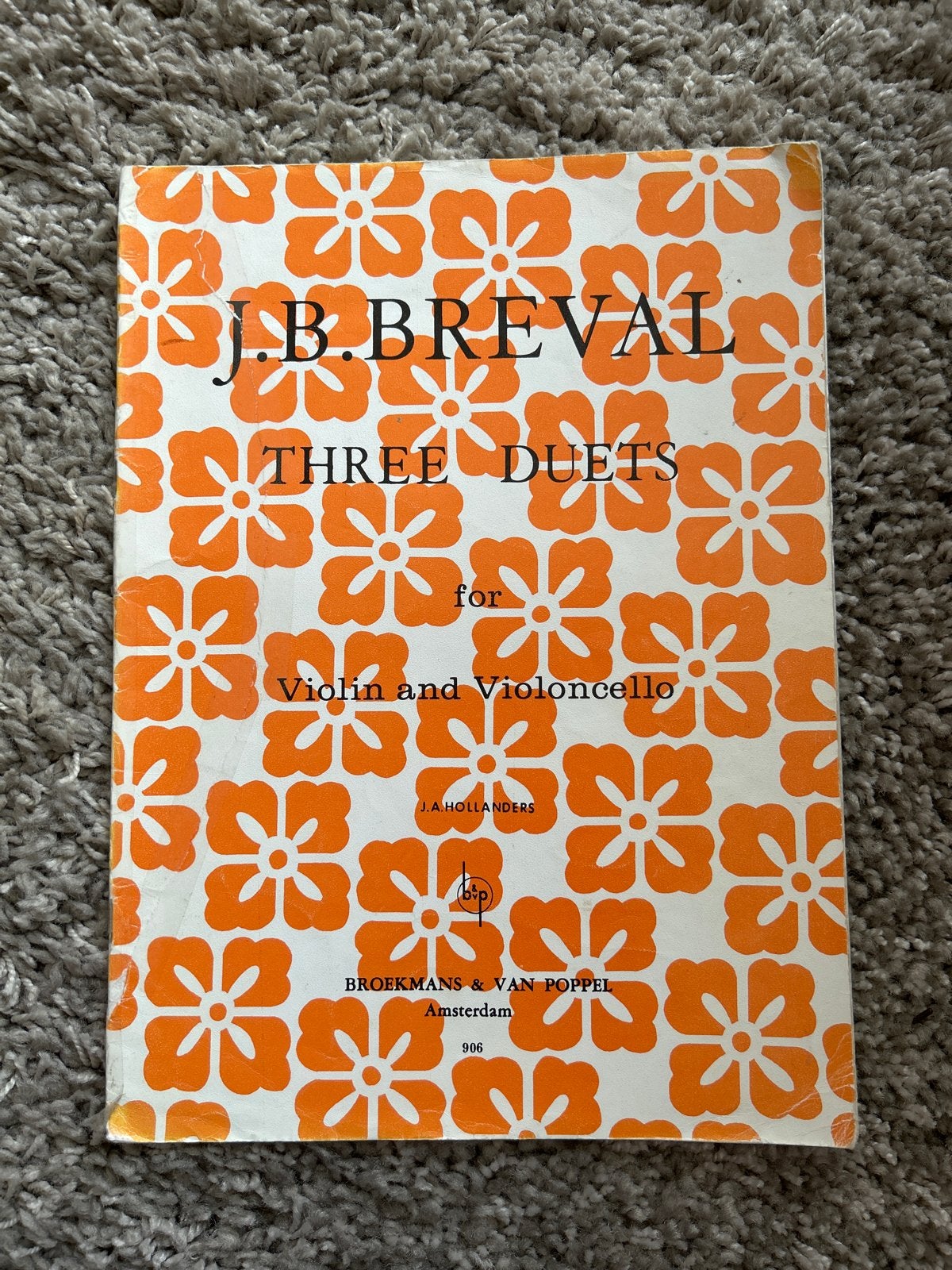 J.B. Breval - Three Duets voor Viool en Violoncello, Gebruikt, Klassiek, Ophalen of Verzenden, Viool of Altviool