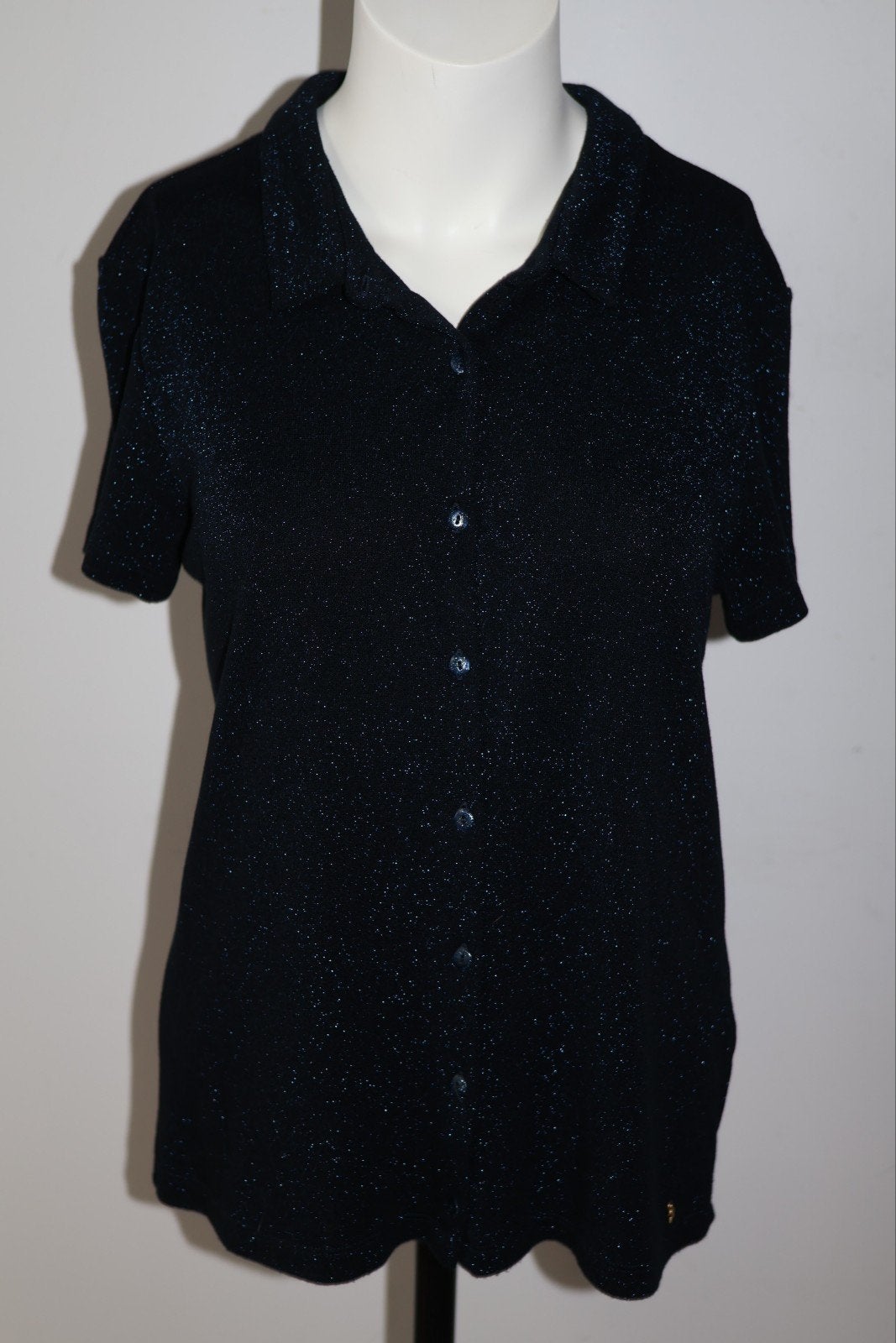 Des Petits Hauts truitje donkerblauw met glitter maat M, Kleding | Dames, Des Petits Hauts, NL, Ophalen of Verzenden, Zo goed als nieuw