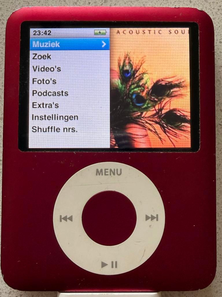 iPod Nano 3e generatie 8GB rood met laadkabel, Ophalen, Gebruikt, Overige kleuren, Nano