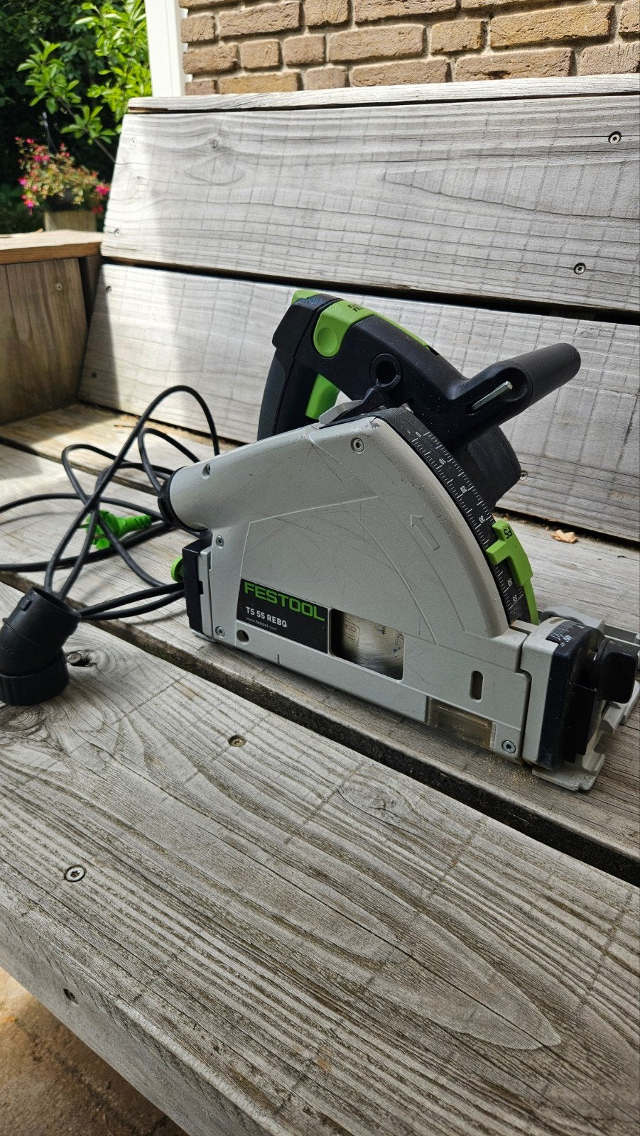Festool invalzaag TS 55 REBQ - Gebruikt, prima conditie, Gebruikt, Invalzaag, Ophalen of Verzenden, 30 tot 70 mm