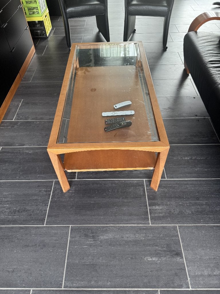 Salontafel, Huis en Inrichting, Tafels | Salontafels, Ophalen, Gebruikt, 100 tot 150 cm, Glas