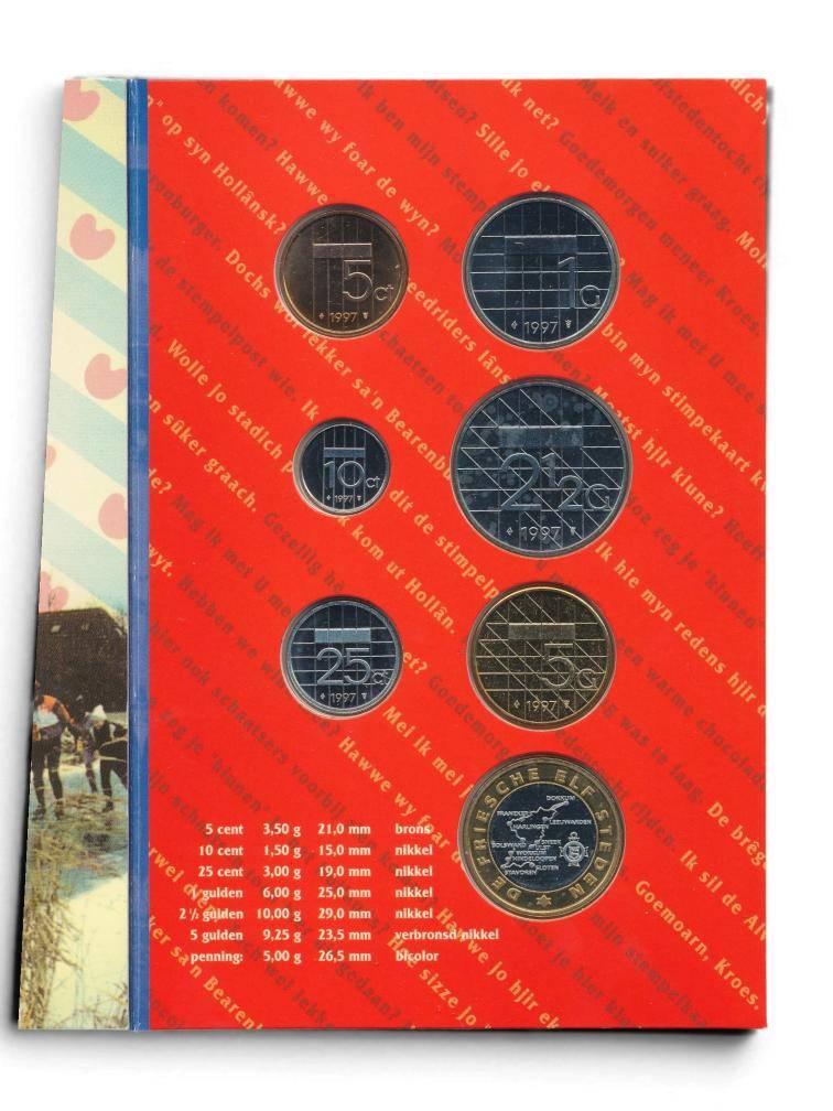 NL Friesche Elfstedentocht 1997 muntset Gulden incl. penning, Ophalen of Verzenden, Koningin Beatrix, Overige waardes, Setje