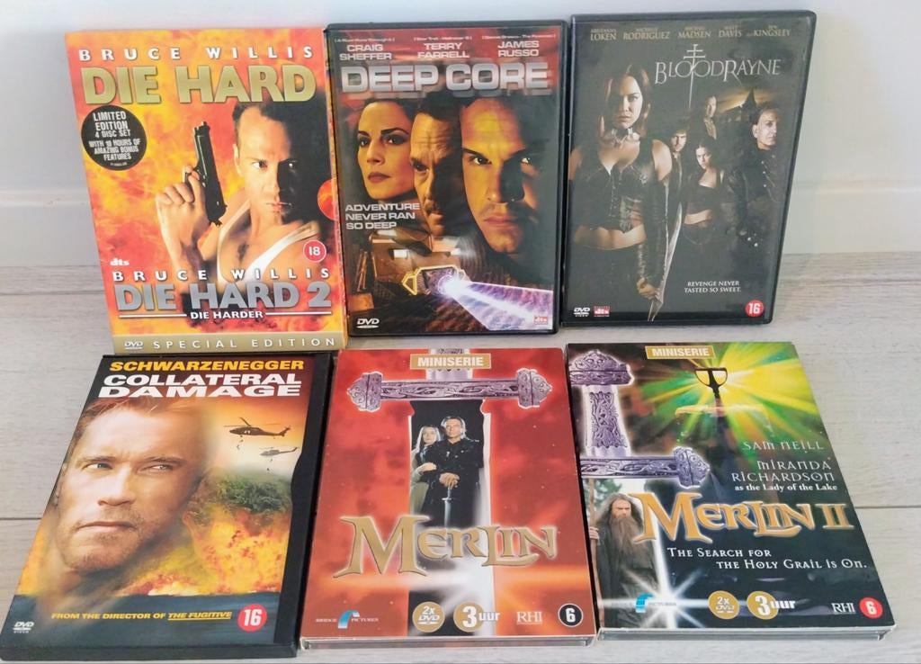 6 actie DVD's Zie omschrijving, Vanaf 12 jaar, Ophalen of Verzenden, Zo goed als nieuw, Actie