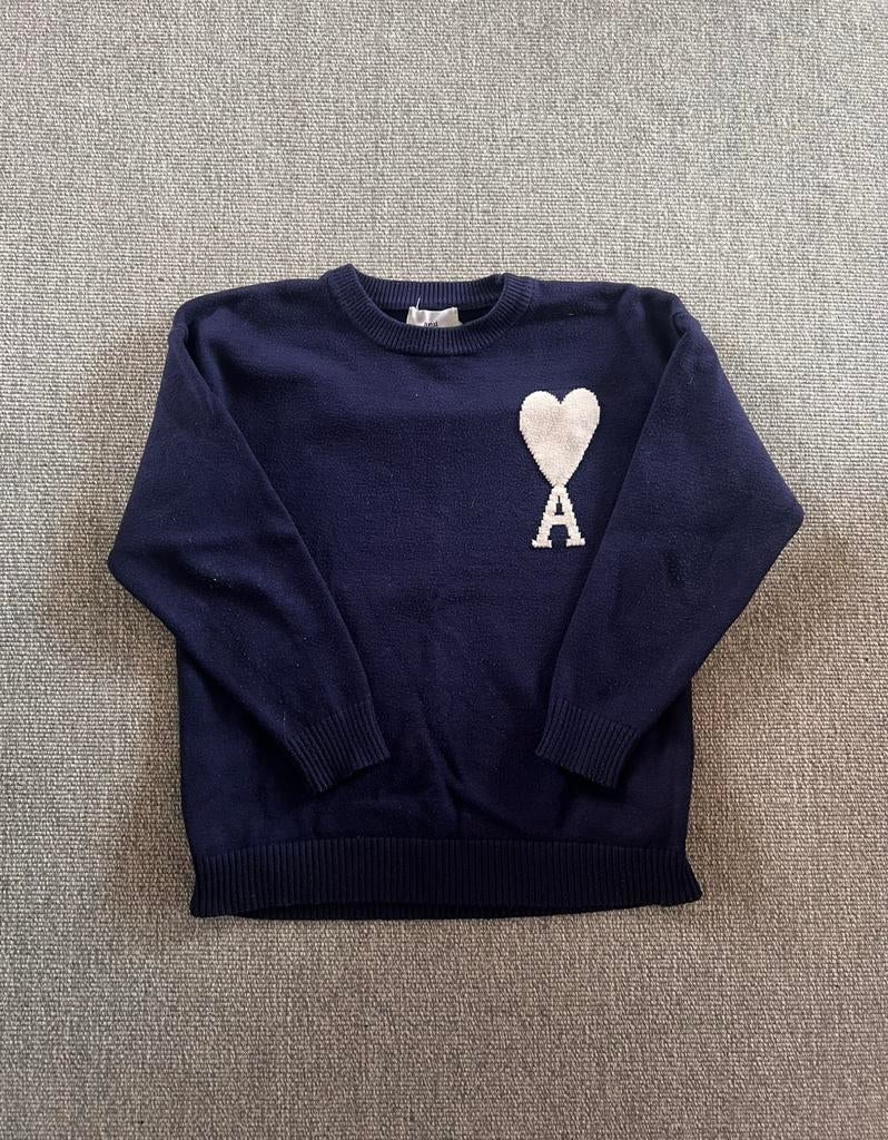 Ami Paris trui - donkerblauw, Kleding | Heren, Truien en Vesten, Ophalen of Verzenden, Zo goed als nieuw, Blauw